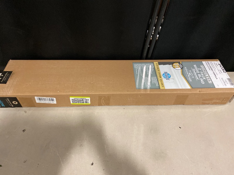 Photo 1 of Lotus & Windoware Cordless, 2 Inch Faux Wood Blind, 34" Wide x 60" Long, Window Blinds, Blinds & Shades, Blinds for Indoor Windows, Embossed, Bright White