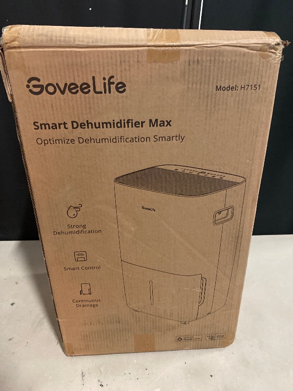 Photo 1 of GoveeLife Dehumidifier for Home 4,500 Sq.Ft, 50 to 137 Pint Smart Auto Humidity Control, Drain Hose, 2.0Gal Bucket, Compressor Dehumidifiers for Basement with Auto Shut Off, Bathroom, Bedroom, Garage