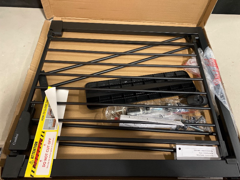 Photo 1 of Cumbor 29.7-46" Baby Gate for Stairs, Mom's Choice Awards Winner-Auto Close Dog Gate for The House, Gifts for Mom, Easy Install Pressure Mounted Pet Gates for Doorways, Black