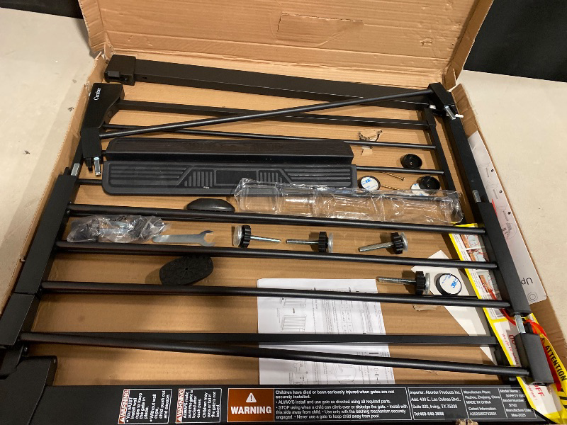 Photo 1 of Cumbor 29.7-46" Baby Gate for Stairs, Mom's Choice Awards Winner-Auto Close Dog Gate for The House, Gifts for Mom, Easy Install Pressure Mounted Pet Gates for Doorways, Black