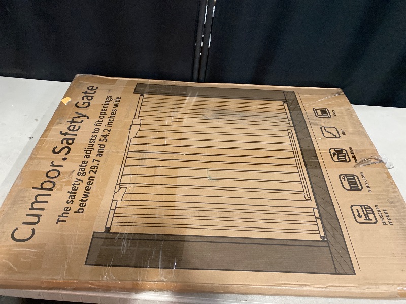 Photo 1 of Cumbor 36" Extra Tall Baby Gate for Stairs, 29.7-54.2" Extra Wide Dog Gate for Doorways Hallways, Pressure Mounted Child Gate for Wide Opening, Auto Close Personal Safety for Babies and Pets, Black