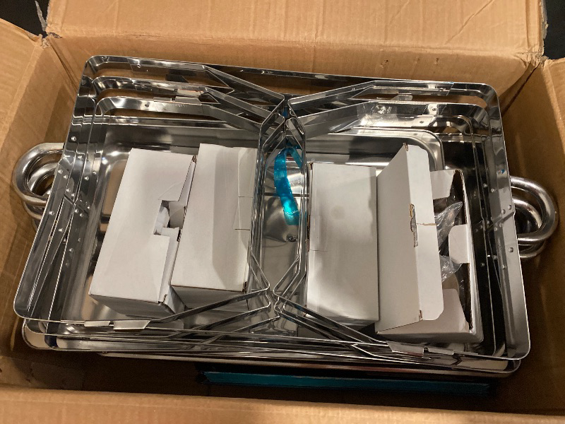 Photo 1 of Chafing Dishes for Buffet 4 Pack, 9QT [No Fingers Cut] Roll Edge Designed Chafing Dish Buffet Set [Mirror-Like Polished Finish] Food Warmers for Parties, Birthday, Holiday Parties, Church Events, etc