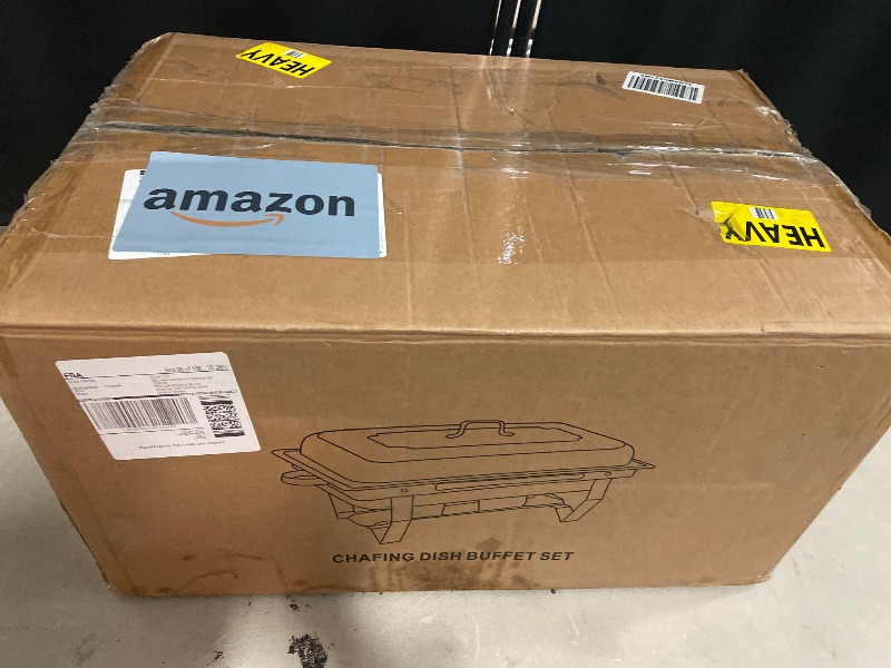 Photo 1 of Chafing Dishes for Buffet 4 Pack, 9QT [No Fingers Cut] Roll Edge Designed Chafing Dish Buffet Set [Mirror-Like Polished Finish] Food Warmers for Parties, Birthday, Holiday Parties, Church Events, etc