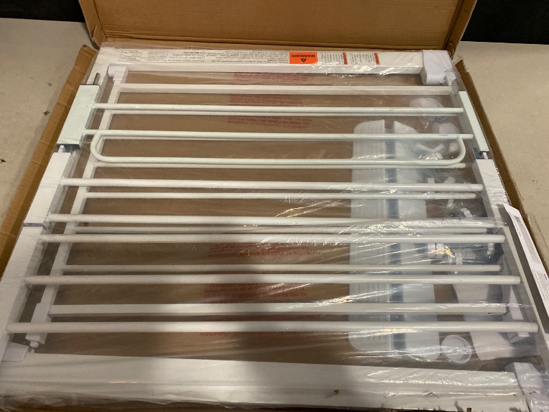 Photo 1 of Cumbor 29.7-46" Baby Gate for Stairs, Toddler Safety Essentials for The House, Auto Close Dog Gate for Doorways, Mom's Choice Awards Winner-Easy Install Pressure Mounted Pet Gates for Dogs, White