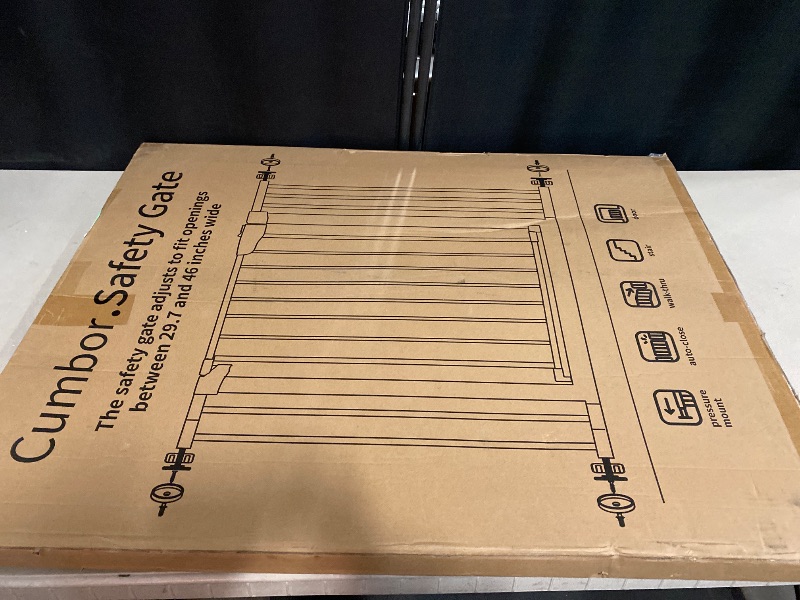 Photo 1 of Cumbor 36" Extra Tall Baby Gate for Dogs and Kids with Wide 2-Way Door, 29.7"- 46" Width, and Auto Close Personal Safety for Babies and Pets, Fits Doorways, Stairs, and Entryways, White