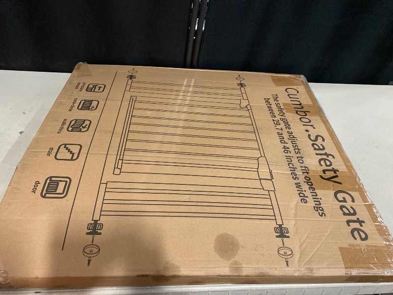 Photo 1 of Cumbor 29.7-46" Baby Gate for Stairs, Mom's Choice Awards Winner-Auto Close Dog Gate for The House, Gifts for Mom, Easy Install Pressure Mounted Pet Gates for Doorways, Black