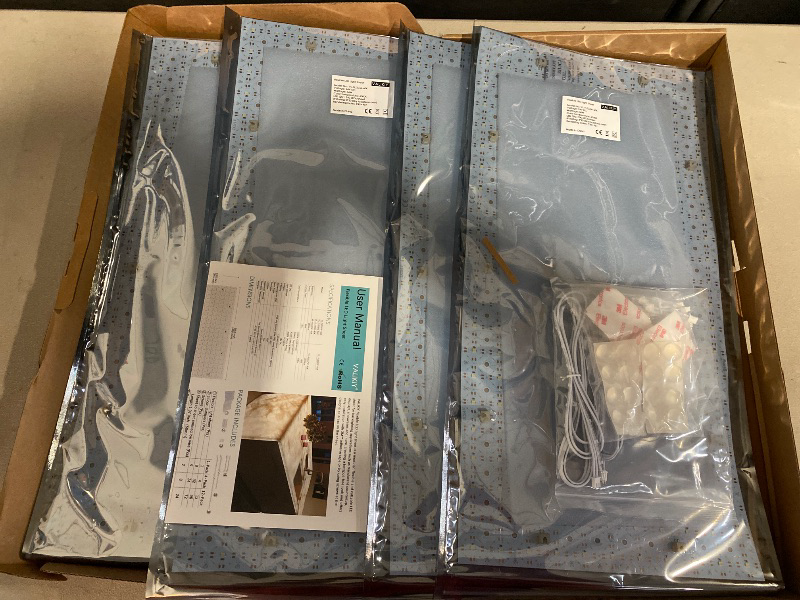 Photo 1 of 4-Pack LED Backlight Sheet 24V 36W 6000K White, 19.3X9.6 inches Each Unit, Dimmable Flexible LED Panel Sheet for Backlit Translucent Stone/Marble/Onyx/Quartz Countertops Walls