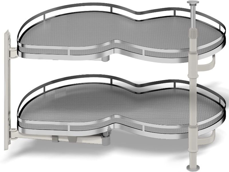 Photo 1 of Blind Corner Cabinet Pull Out Organizer, Soft Close Swing Left Pull Out Cabinet Organizer 36inch, Corner Cabinet Lazy Susan for Corner Cabinet Blind Shelf, 2 Tiers Tray, Adjustable Height