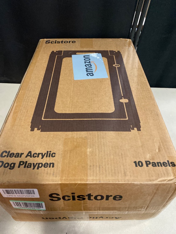 Photo 1 of Acrylic Dog Playpen Indoor 24”H 10Panels White,Easy Assemble&Foldable Puppy Playpen with Door,Clear Pet Play Pen for Puppy Cat Rabbit Ferret Small Pets,Dog Fence Crate Kennel Whelping Cage