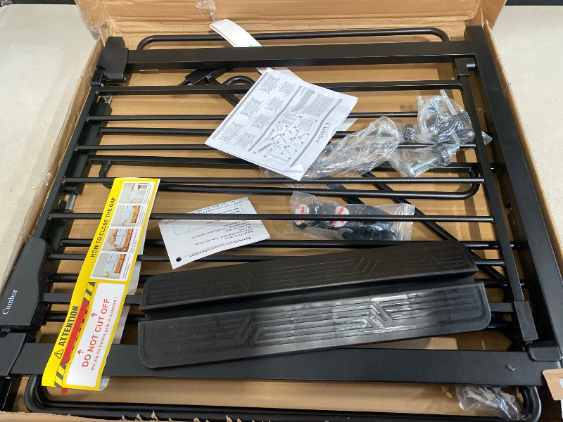 Photo 1 of Cumbor 29.7-57" Extra Wide Baby Gate for Stairs, Mom's Choice Awards Winner-Dog Gate for Doorways, Pressure Mounted Walk Through Safety Child Gate for Kids Toddler, Tall Pet Puppy Fence Gate, Black