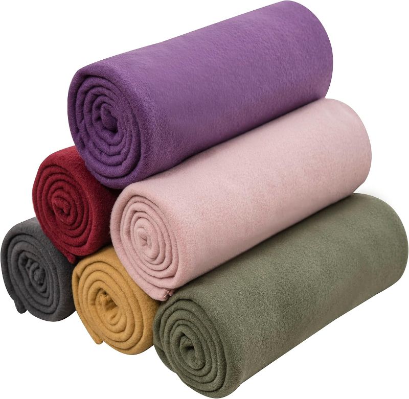 Photo 1 of Fleece Throw Blanket Set Bulk for Travel Kids Outdoor Wedding Pet (Assorted #5, Pack of 6 50x60 Inches)