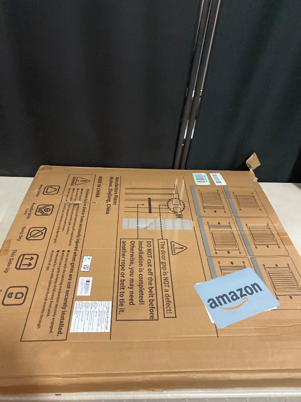 Photo 1 of Cumbor 29.7-46" Baby Gate for Stairs, Toddler Safety Essentials for The House, Auto Close Dog Gate for Doorways, Mom's Choice Awards Winner-Easy Install Pressure Mounted Pet Gates for Dogs, White