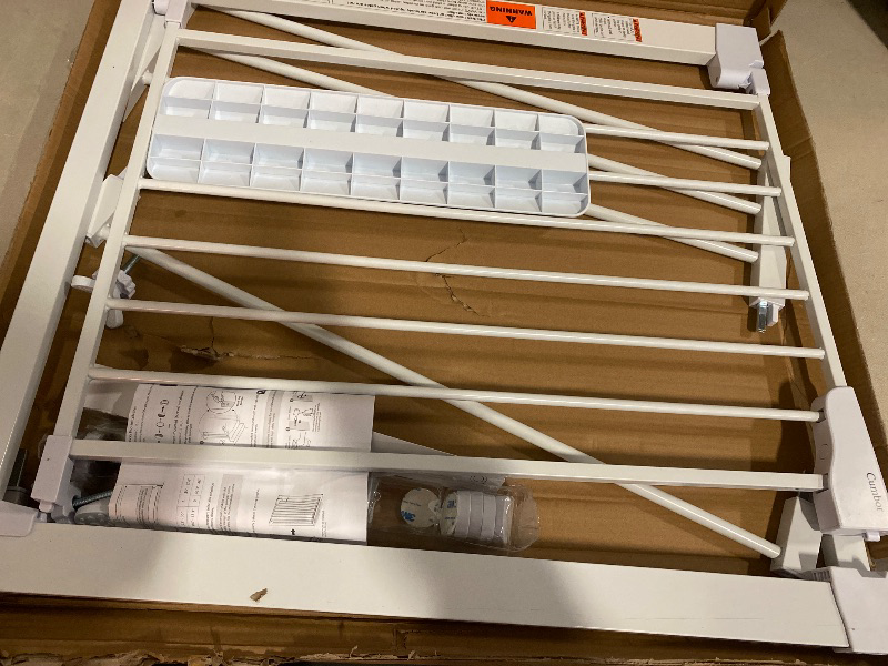 Photo 1 of Cumbor 29.7-46" Baby Gate for Stairs, Toddler Safety Essentials for The House, Auto Close Dog Gate for Doorways, Mom's Choice Awards Winner-Easy Install Pressure Mounted Pet Gates for Dogs, White