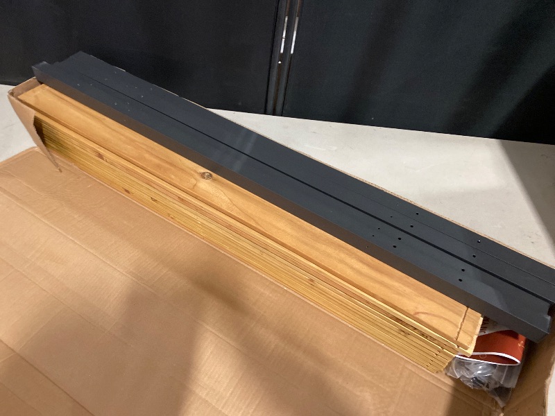 Photo 1 of Air Conditioner Fence 2 Panel 42'H ×38'W Wood Outdoor Privacy Wall, Pool Equipment Enclosure, Trash Can Enclosures, Black Aluminum Fence Post