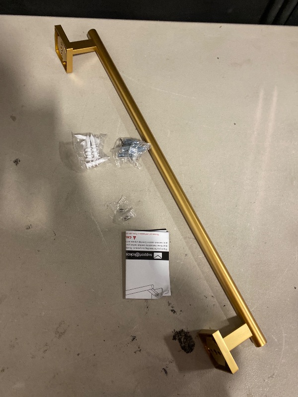 Photo 1 of 22 Inch Gold Bathroom Accessories, Gold Towel Rack for Bathroom Wall Mounted Towel Bar, Heavy Duty Modern Brushed Brass Towel Holder Wall Single Towel Rod (Total Length 23.6-Inch)