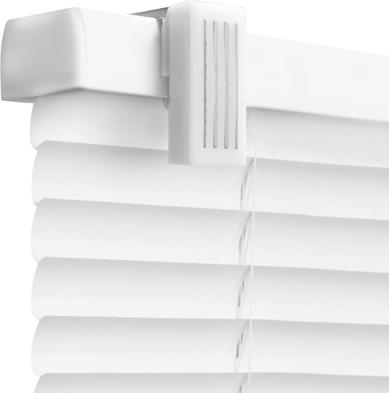 Photo 1 of REGAL estate QuickInsta MagMount No Tools No Drill 1" Magnet Mini Blinds for Metal Steel Doors, 25"W x 42"H, White