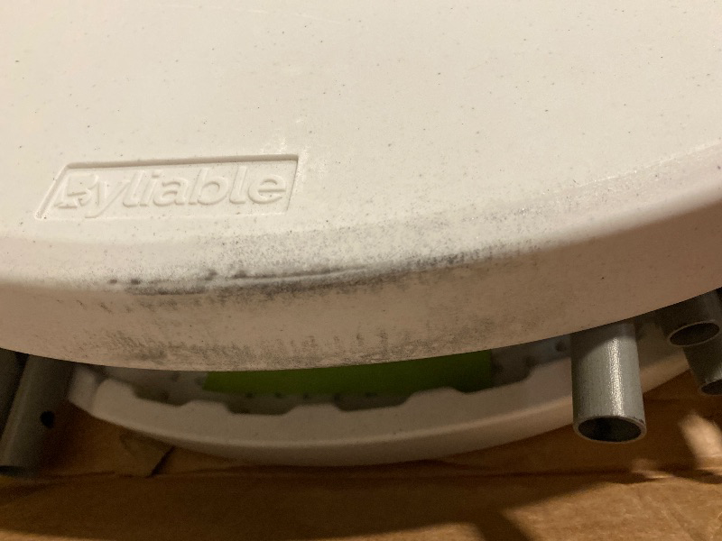 Photo 1 of Cocktail Table 28in Folding Round High Top Indoor Outdoor with Removable Legs, Tall Bistro Foldable Bar Height Table for Parties, Patio, Backyard, Dining, Wedding, White- 2PCS