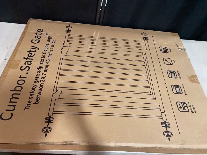 Photo 1 of Cumbor 36" Extra Tall Baby Gate for Dogs and Kids with Wide 2-Way Door, 29.7"- 46" Width, and Auto Close Personal Safety for Babies and Pets, Fits Doorways, Stairs, and Entryways, Black