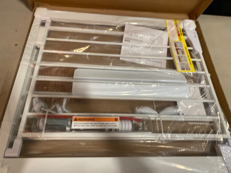 Photo 1 of Cumbor 29.7-46" Baby Gate for Stairs, Toddler Safety Essentials for The House, Auto Close Dog Gate for Doorways, Mom's Choice Awards Winner-Easy Install Pressure Mounted Pet Gates for Dogs, White