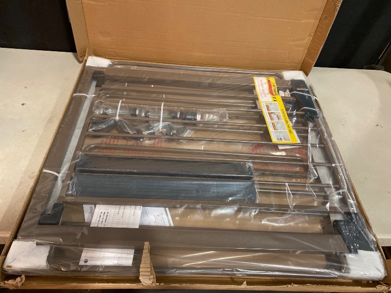 Photo 1 of Cumbor 29.7-57" Extra Wide Baby Gate for Stairs, Mom's Choice Awards Winner-Dog Gate for Doorways, Pressure Mounted Walk Through Safety Child Gate for Kids Toddler, Tall Pet Puppy Fence Gate, Brown