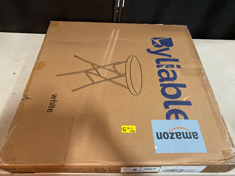 Photo 1 of 28in Cocktail Table White High Top Folding, Round Portable Bar Height Folding Table with Removable Legs, Indoor Outdoor Banquet for Parties, Commercial, Speech, School