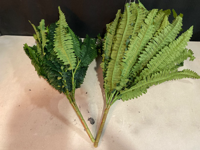 Photo 1 of Artificial Greenery Plants, 2 Pcs 7 Bundles Green Plant with Persian Leaf Leaves Grass Stems for Home Wedding Garden Office Decoration Party Table Backyard Indoor, Green