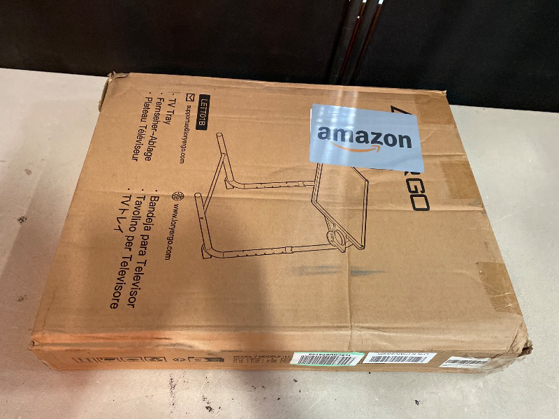 Photo 1 of Adjustable TV Tray Table - TV Dinner Tray on Bed & Sofa, Comfortable Folding Table with 6 Height & 3 Tilt Angle Adjustments (Black)