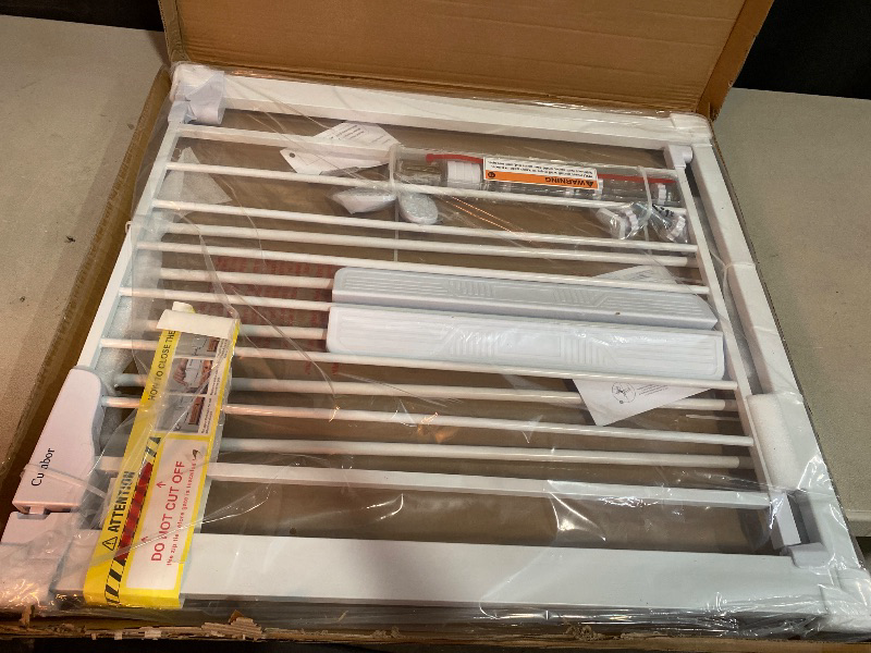 Photo 1 of Cumbor 29.7-46" Baby Gate for Stairs, Toddler Safety Essentials for The House, Auto Close Dog Gate for Doorways, Mom's Choice Awards Winner-Easy Install Pressure Mounted Pet Gates for Dogs, White