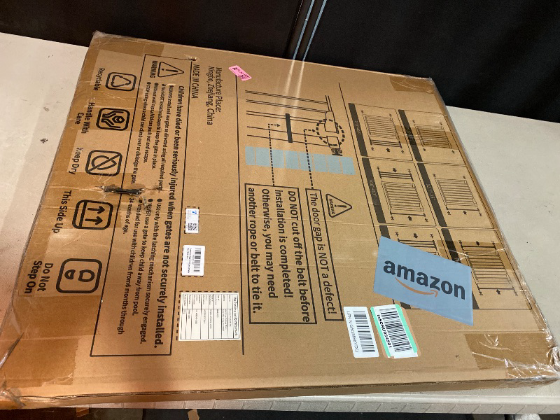 Photo 1 of Cumbor 29.7-46" Baby Gate for Stairs, Toddler Safety Essentials for The House, Auto Close Dog Gate for Doorways, Mom's Choice Awards Winner-Easy Install Pressure Mounted Pet Gates for Dogs, White