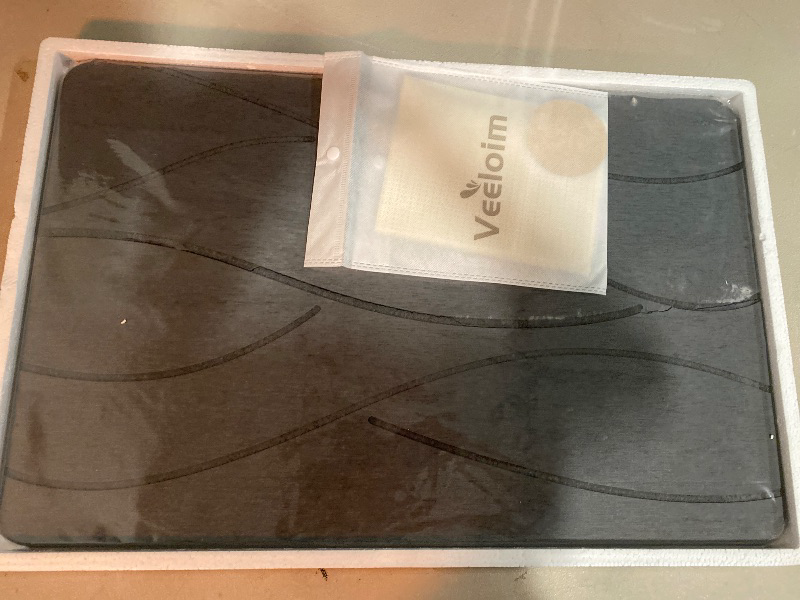 Photo 1 of Stone Bath Mat Diatomaceous Earth Shower Mat Non-Slip Super Absorbent Diatomite Stone Bath Mats for Bathroom Floor Quick Drying Natural Easy to Clean(23.6''×15.4" Gray)