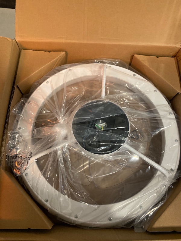 Photo 1 of 20'' Ceiling Fan with Light, Upgraded Low Profile Fan, Flush Mount Ceiling Fan, 6 Speeds, Dimmable LED, App & Remote Control, Quiet DC Motor, for Bedroom, Living Room, F109 White