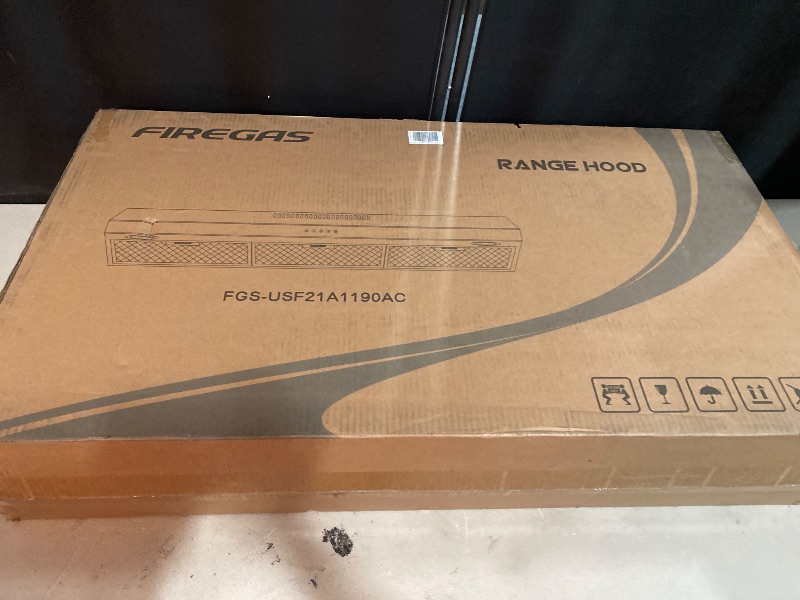 Photo 1 of FIREGAS 36 Inch Under Cabinet Range Hood, Ducted/Ductless Convertible Kitchen Vent Hood with 3-Speed Exhaust Fan, 300 CFM, LED Lights, Stainless Steel Stove Hood for Kitchen