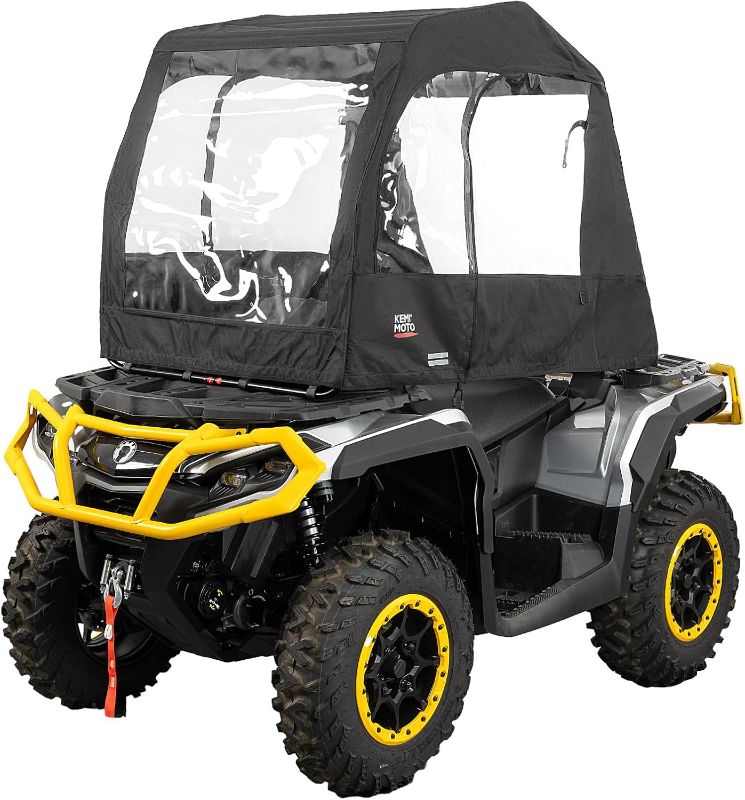 Photo 1 of KEMIMOTO Universal ATV Cab Enclosure, Warm ATV Canopy Cover, Winter Full Vision Heavy Duty 4 Wheeler Cabin Cover Compatible with Polaris Sportsman Fourtrax Can-Am Kawasaki Arctic Cat CFMOTO