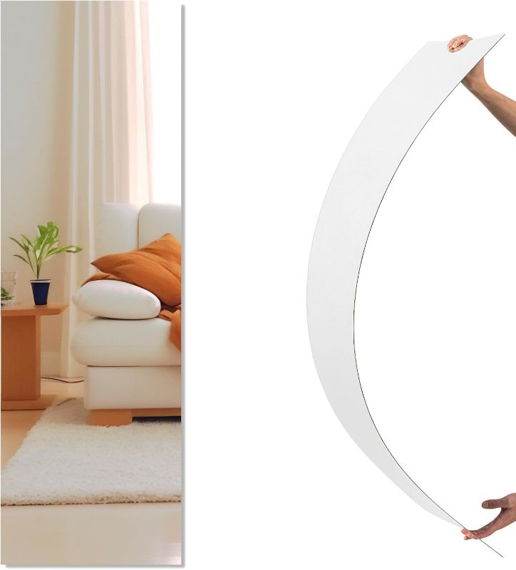 Photo 1 of Home Gym Mirror 48'' x 16'' Acrylic Full Length Mirror Frameless Full Body Wall Mounted Safety Unbreakable Stick on for Home Workout, Playroom, Bedroom, Gym, Bedroom
