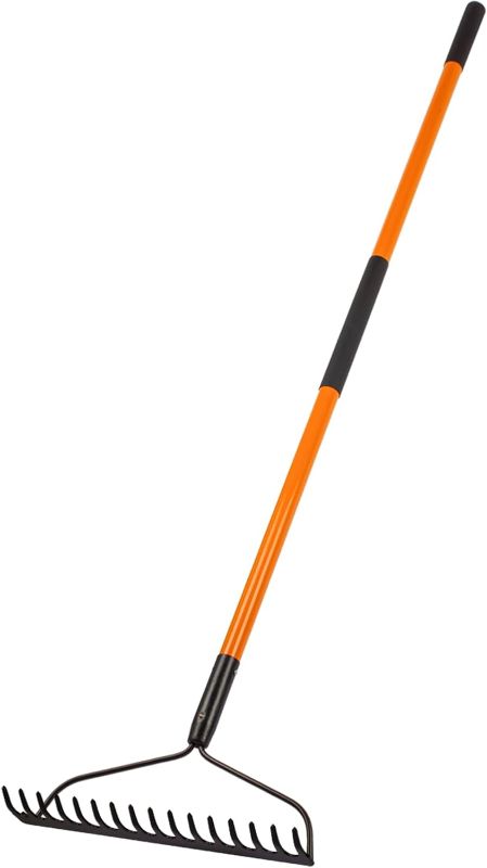 Photo 1 of Garden Rake - 14 Tine Heavy Duty Rake with 58 Inch Fiberglass Handle