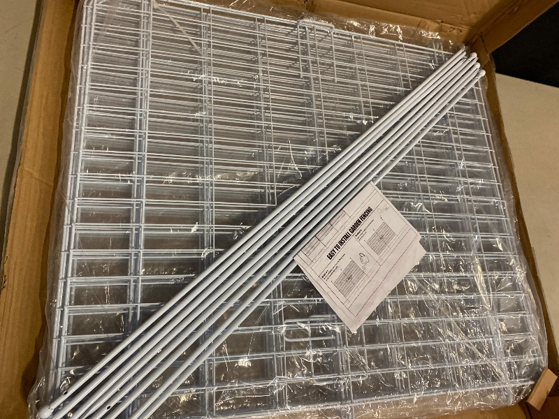 Photo 1 of 10 Panels No Dig Fence with Gate, 32 in(H) X 24 ft(L) Garden Decorative Fence Animal Barrier for Dogs, Rustproof Metal Garden Edging Border for Outdoor, Yard, Patio, White