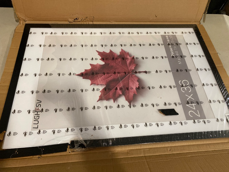 Photo 1 of 24x36 Large Picture Frame for Wall, Vertical or Horizontal Wall Hanging Large Poster Frame for Photo and Posters, Poster Frame 20x30 with Mat 24x36 Without Mat