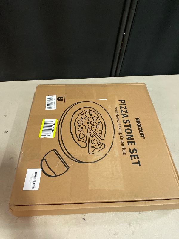 Photo 1 of 16 Inch Round Pizza Stone for Oven - Cordierite Baking Stone for Pizza, Cookies & Bread, Even Heating, Thermal Shock Resistant, Grill Pizza Stone with Stainless Steel Cutter & 20 PCS Parchment Papers