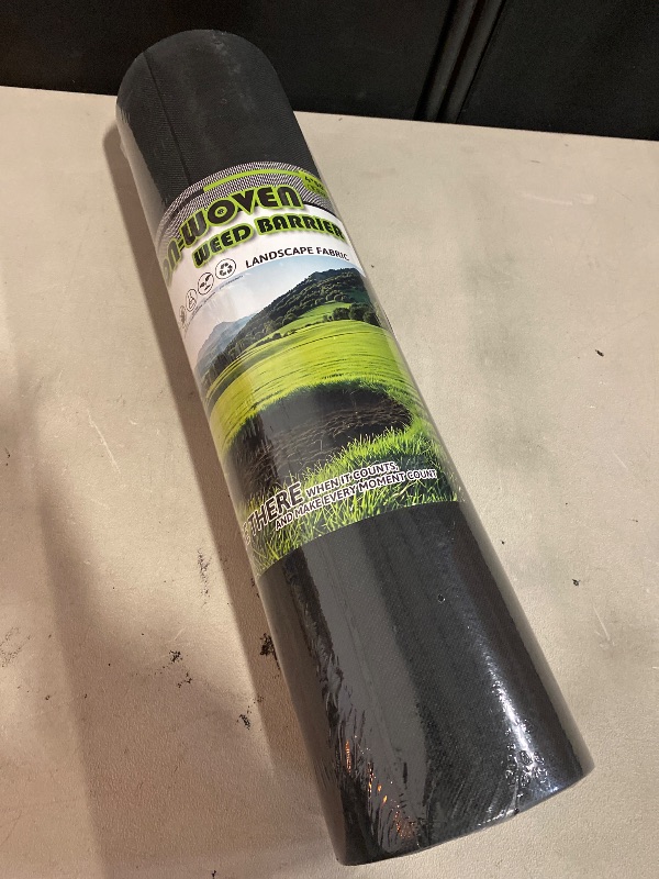 Photo 1 of 5 OZ Non Woven Geotextile Landscape Fabric, Weed Barrier Landscape Fabric for Landscaping, French Drains, Underlayment, Erosion Control, Construction Projects, 4x50FT Black