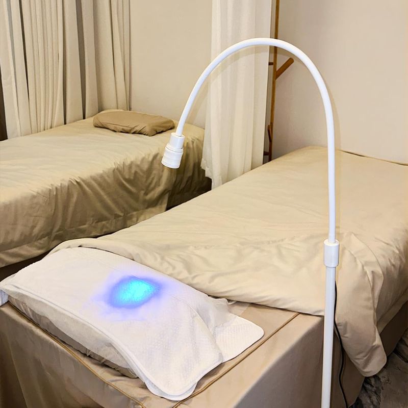 Photo 1 of 12W UV Lash Light with Foot Pedal, Lash Lamp for Eyelash Extension Grafting Eyebrow Beauty Salon, Lash floor Lamp for Eyelash Tech, Rapid Dry in 2 Seconds, Adjustable Angle and Light Spot Size, White
