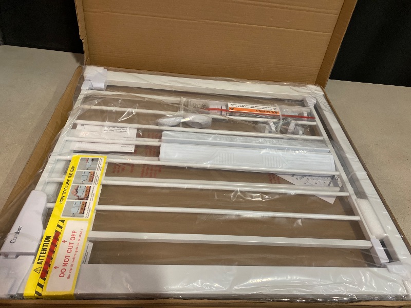 Photo 1 of Cumbor 29.7-40.6" Baby Gate for Stairs, Mom's Choice Awards Winner-Dog Gate for Doorways, Pressure Mounted Auto-Close Pet Gates for Dogs Indoor, Safety Child Gate with Easy Walk Thru Door, White