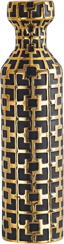 Photo 1 of Black with Golden Vase for Modern Home Decoration, 24.4 inch Tall Floor Vases for Home Decor, Ceramic vases for décor, Suitable for Living Room Decor, Bathroom Decor and Office Décor