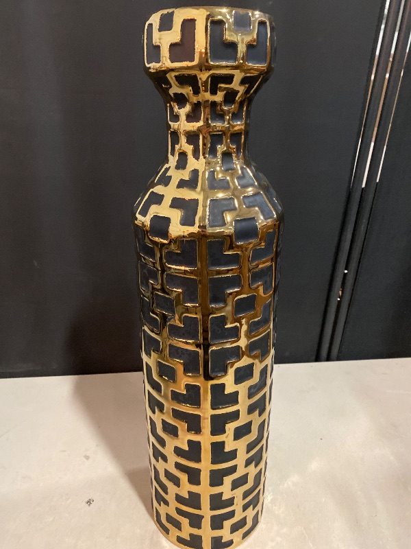 Photo 1 of Black with Golden Vase for Modern Home Decoration, 24.4 inch Tall Floor Vases for Home Decor, Ceramic vases for décor, Suitable for Living Room Decor, Bathroom Decor and Office Décor