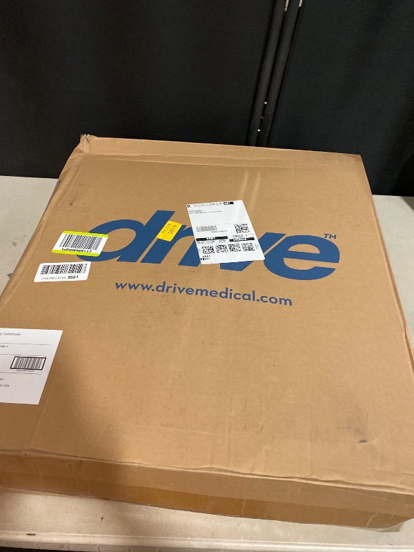 Photo 1 of Drive Medical 11148-1 Folding Steel Bedside Commode Chair, Portable Toilet, Supports Individuals Weighing Up To 350 Lbs, with 7.5 Qt. Bucket and 13.5 Inch Seat, Grey