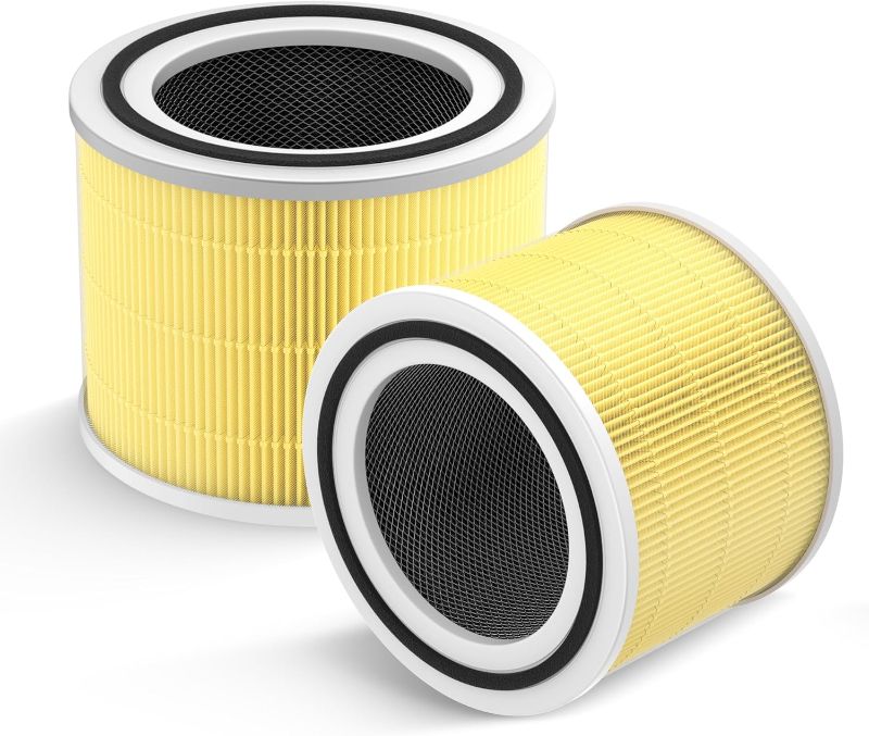 Photo 1 of 2Pcs Ouheal Replacement Pet Care Filter for Core 300 Air Purifier LEVOIT Core300-P Core 300S Core300S-P High-Efficiency 3-in-1 H13 True HEPA Filter Activated Carbon 360 Degrees (Yellow)