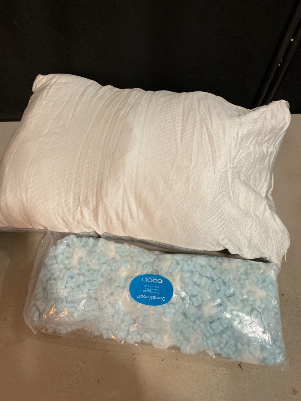 Photo 1 of Coop Home Goods Cool+ Adjustable Pillow, Queen Size Plus Shaped Memory Foam Pillows with Cooling Gel, Back, Stomach or Side Sleeper, Neck Support for Sleeping, CertiPUR-US/GREENGUARD Gold