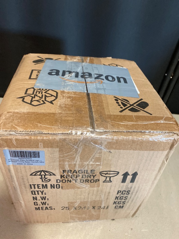 Photo 1 of Green Glass Pendant Light with Plug in Cord Mid Century Modern Gold Pendant Lamp Plug in Hanging Lamp for Bedroom Living Room Kitchen