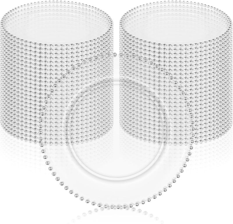 Photo 1 of 50 Pack Clear Charger Plates Bulk 13 Inch Plastic Round Dinner Chargers with Beaded Rim, Acrylic Decorative Service Plates for Wedding Party Event, Home and Tabletop Decor (Silver)