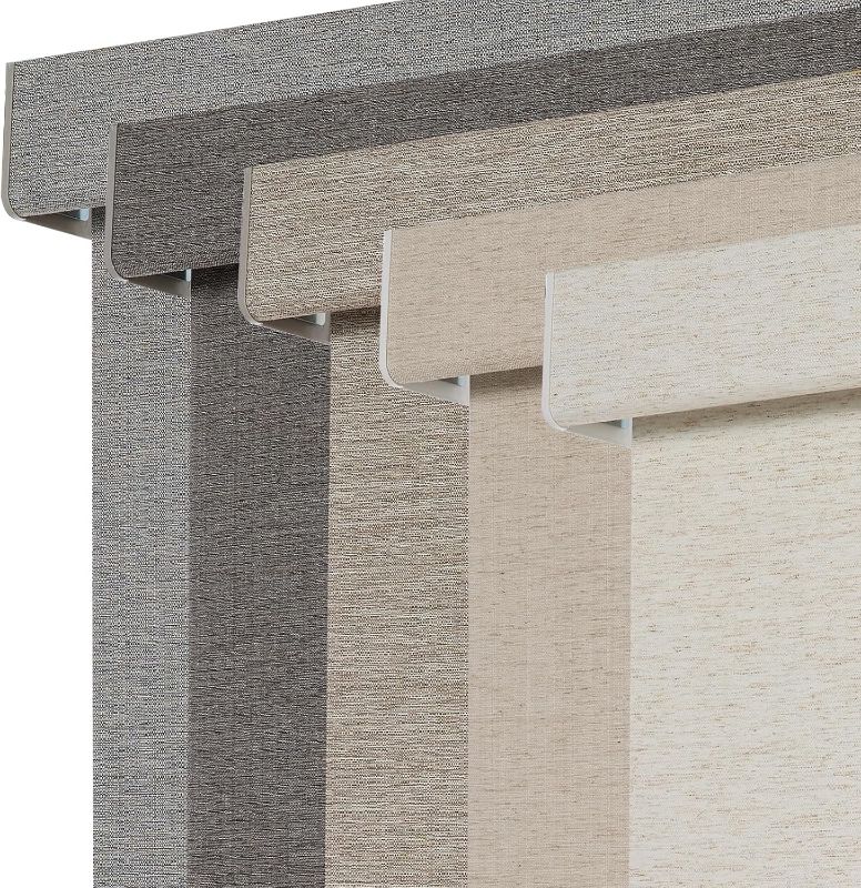 View 1 of Persilux Blackout Roller Shades for Window Blinds,Cordless,Linen Fabric,Thermal Insulated Fabric UV Protection Shades for Home,Office,Bedroom,Door,Blackout-Cream,26" W X 72" H