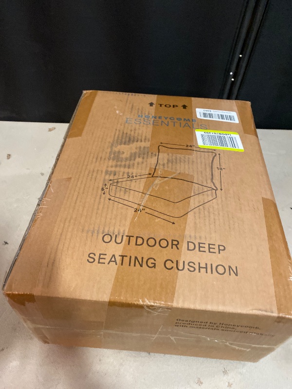 Photo 1 of Honeycomb Outdoor Essentials Deep Seat, 24 x 24, Hampton Texture Hunter Chair Cushion for Patio Furniture